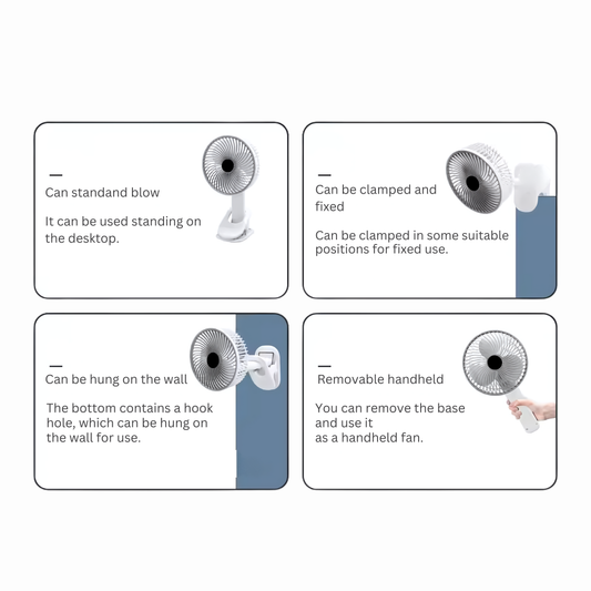 Rechargeable Mini Desk Fan For Long Lasting Comfort